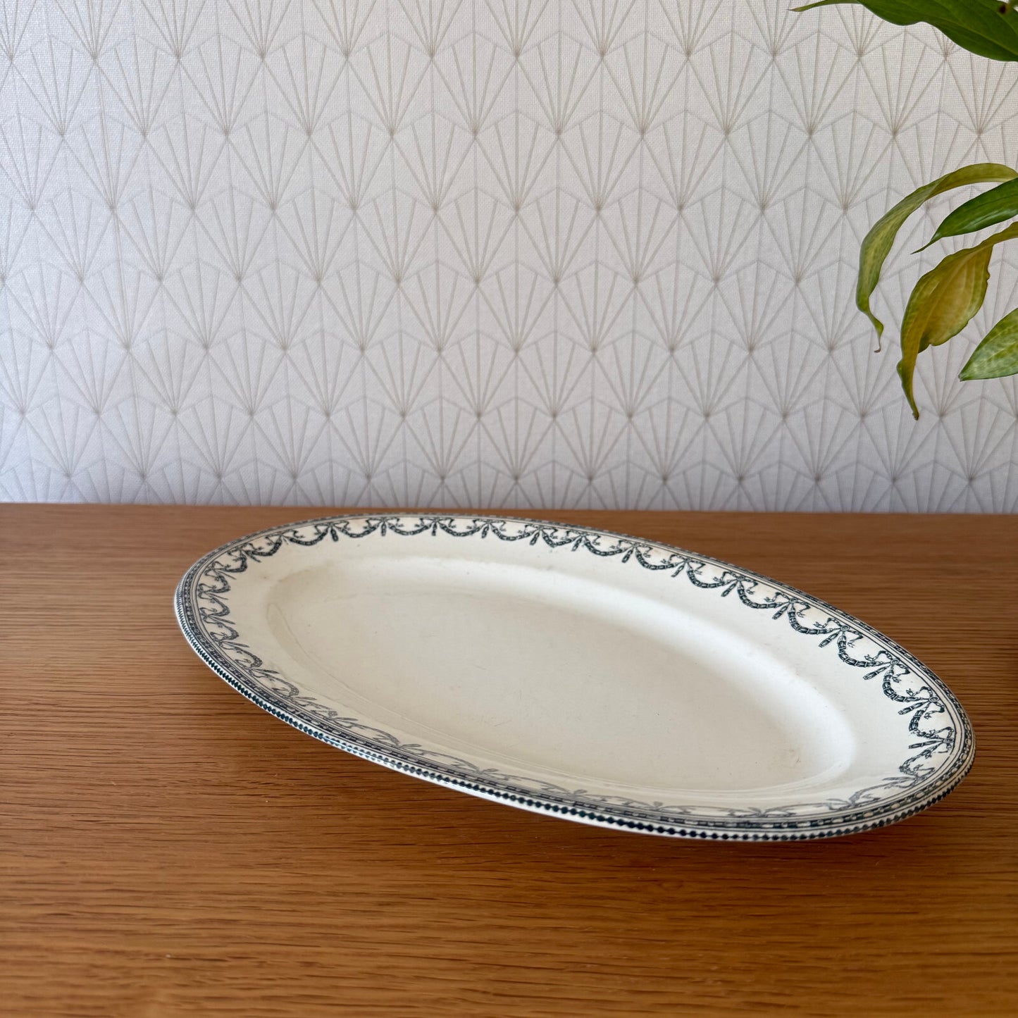 French Antique Ironstone Serving Tray Louis XVI Pattern Salins 0505259 Fleamarketfrance