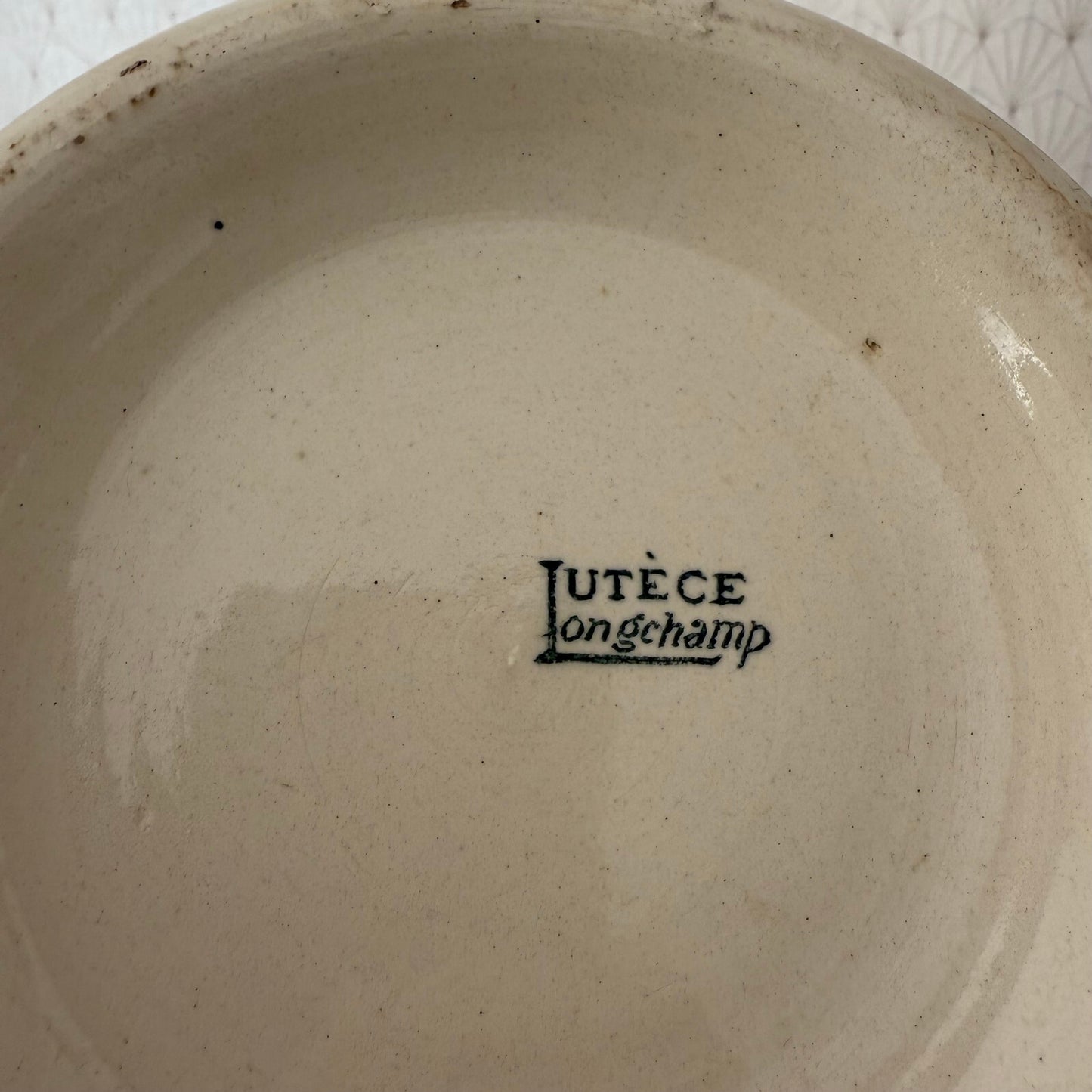 French Tureen Earthenware White Blue Fruits Bowl Terre De Fer Longchamp 0405253