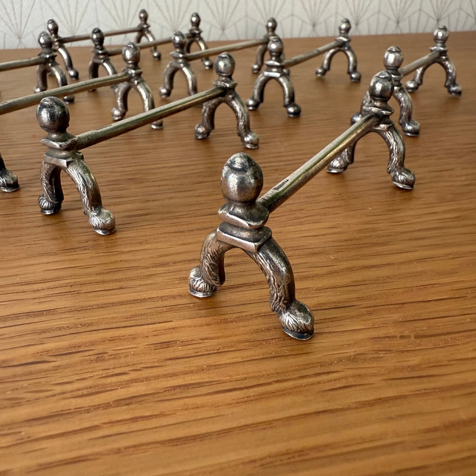 Vintage Swiss Wiskemann Silver Plated Knife Rests Set of 11 Figural 2205257 wiskermann