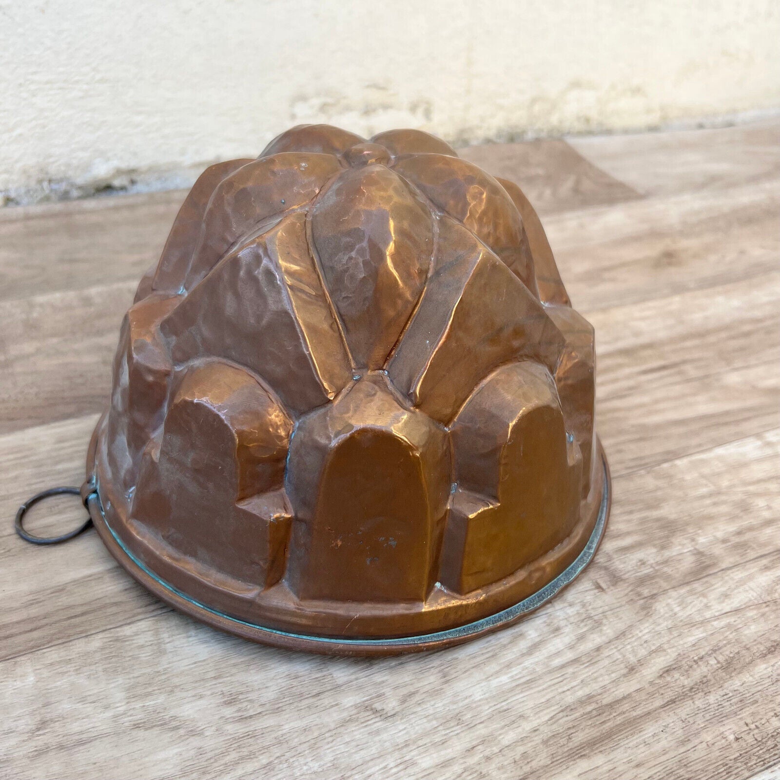 French Tin Lined Hammered Copper Mold Cake Jelly Aspic 3107223 - Fleamarketfrance