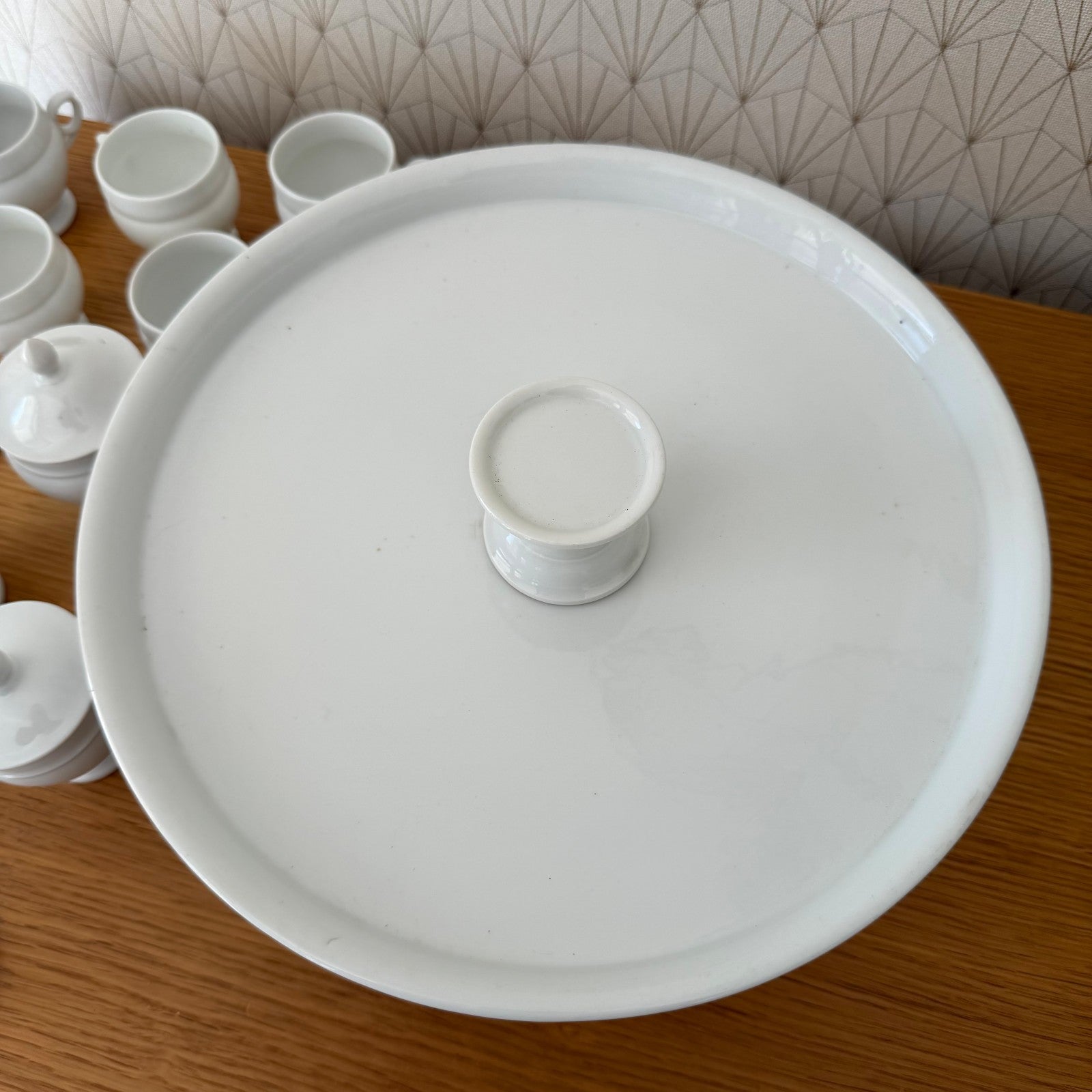 French Porcelain Tea Set Cream Pots Pedestal Stand Vintage 2203263 Unmarked