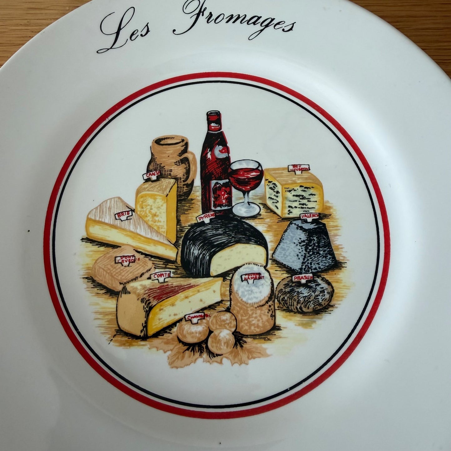 Vintage French Cheese Plates Les Fromages Set 5 Sarritable Porcelain 2502263 Sarritable