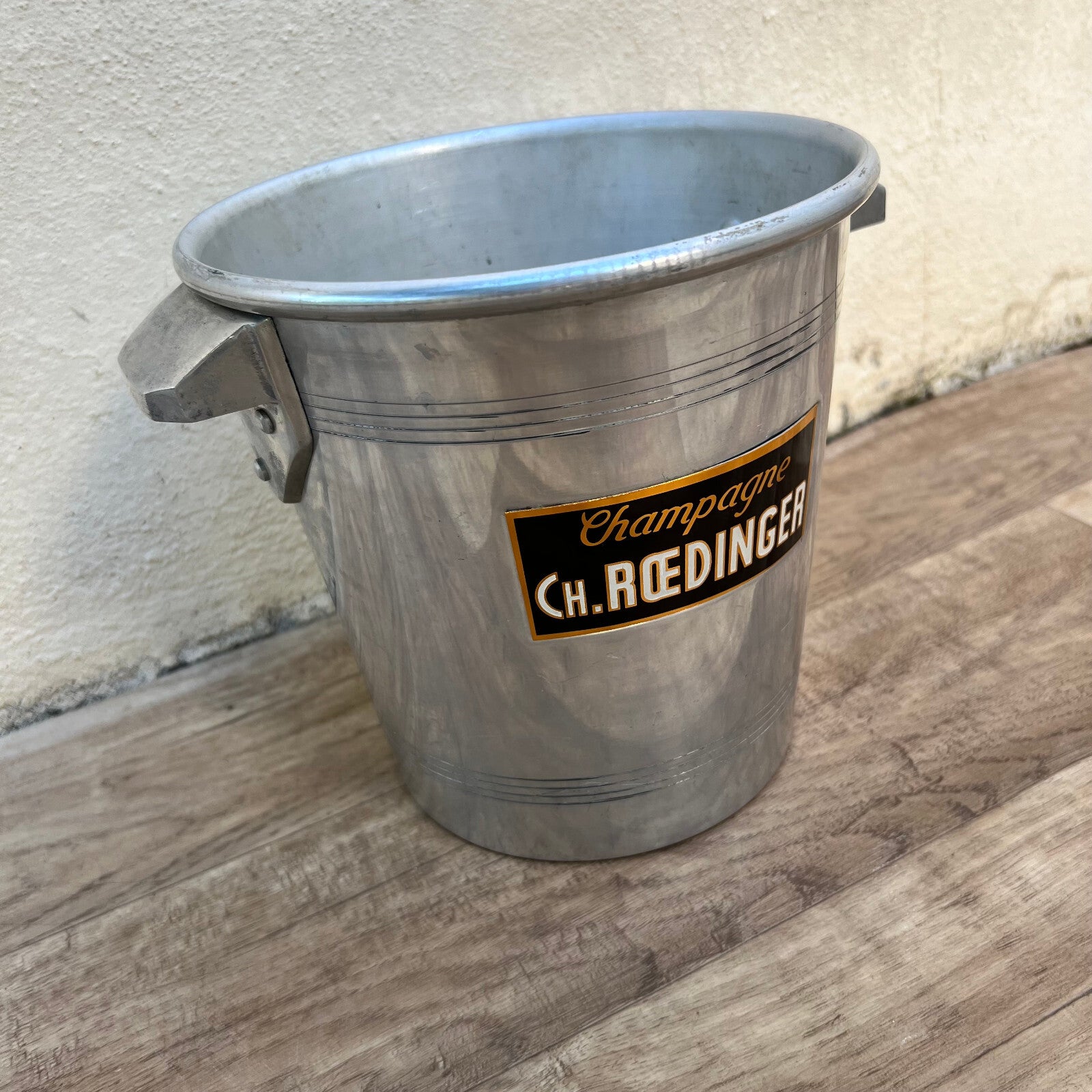 French Vintage Champagne Bucket CH.ROEDINGER Aluminum Ice Cooler 2906233 Fleamarketfrance