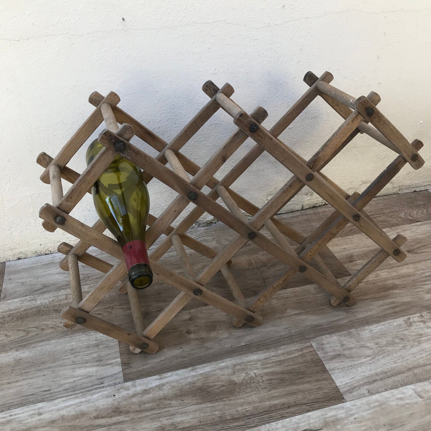 Wood Wine Bottle Holder Rack Storage Shelf Organizer Foldable Stand 1409242 - Fleamarketfrance