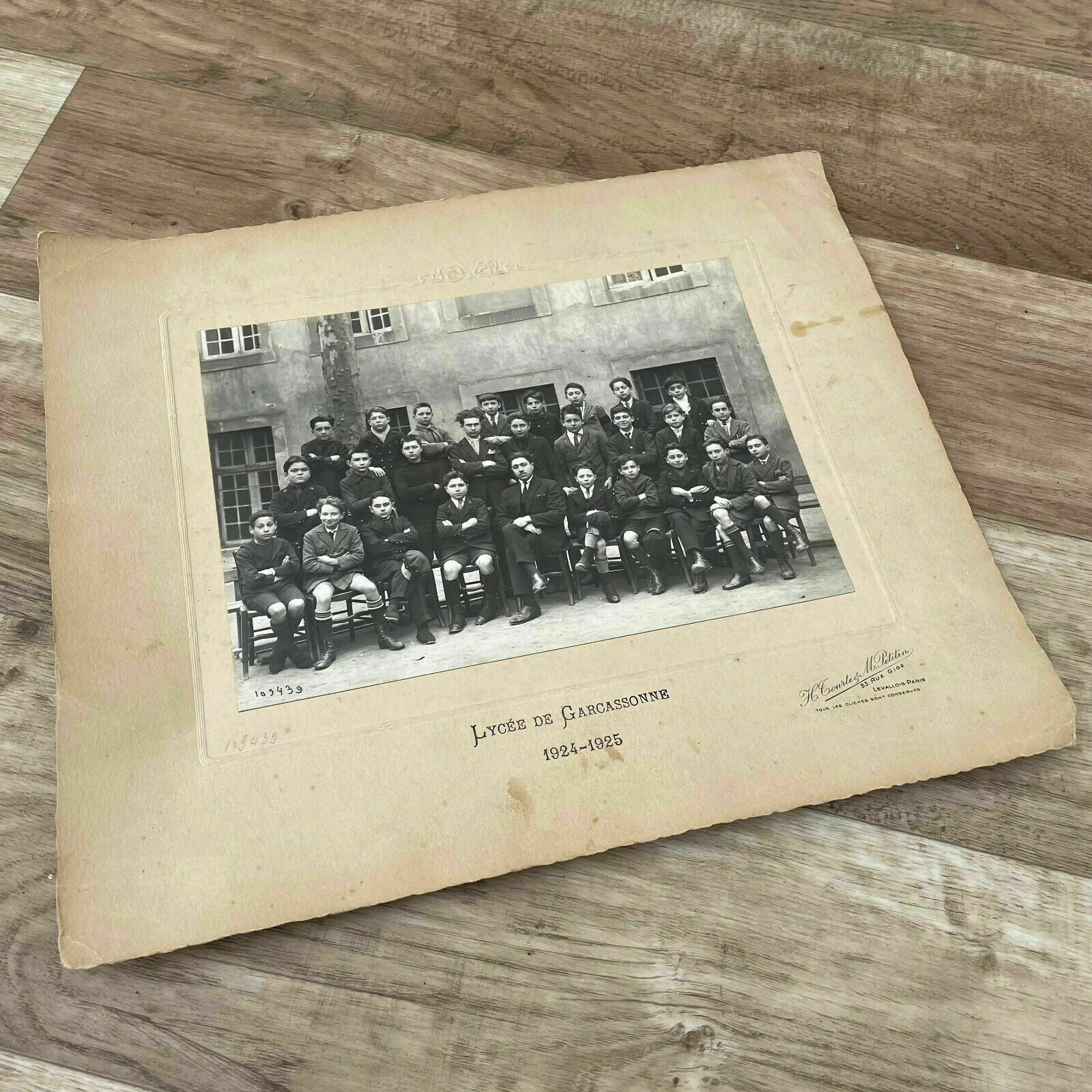 Vintage French School Class Getting Picture Photo Carcassonne 1925 15022124 - Fleamarketfrance