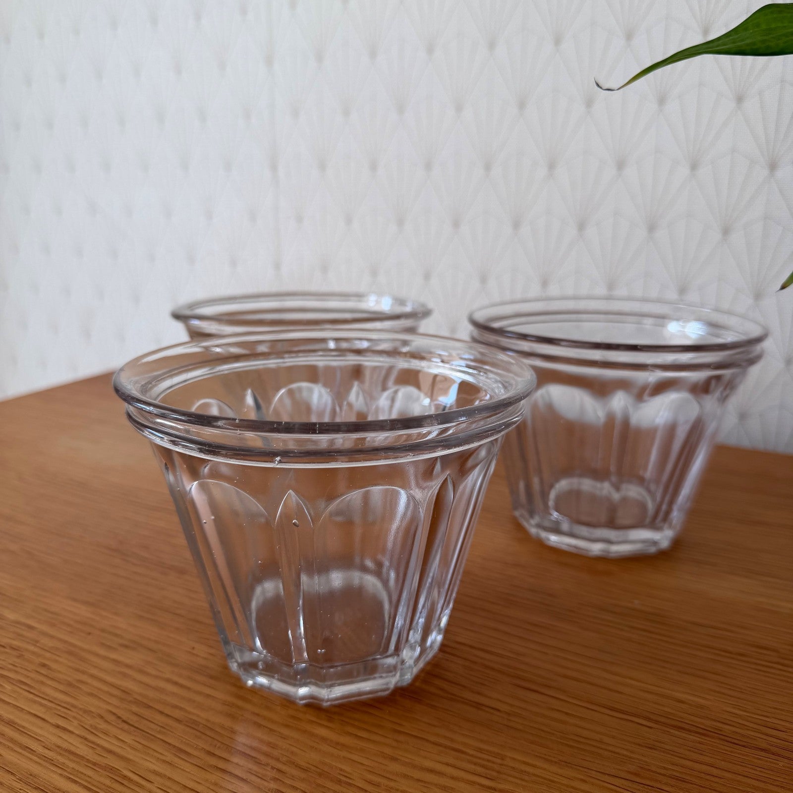 3 Large Vintage French Glass Jam Jelly Jar Pot Faceted Preserving Glass 1812253 Fleamarketfrance : French vintage and antique decor