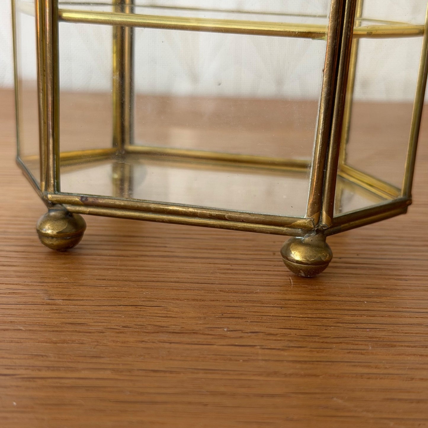 Vintage French Brass Glass Curio Display Cabinet Mini Vitrine 27062617 Unbranded