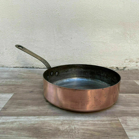 Gaillard Paris France saute Pan 9 1/2" Vtg Copper Cookware 0310217 - Fleamarketfrance