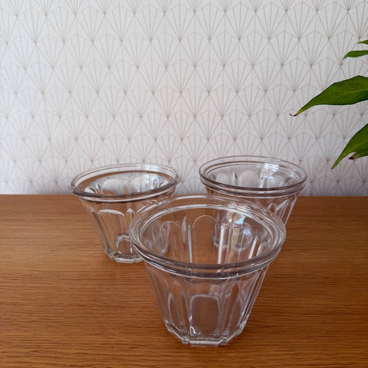 3 Large Vintage French Glass Jam Jelly Jar Pot Faceted Preserving Glass 1812253 Fleamarketfrance : French vintage and antique decor