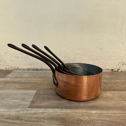 French Copper Saucepans Set Vergnes Durfort Vintage Cookware France 1206248 Unbranded