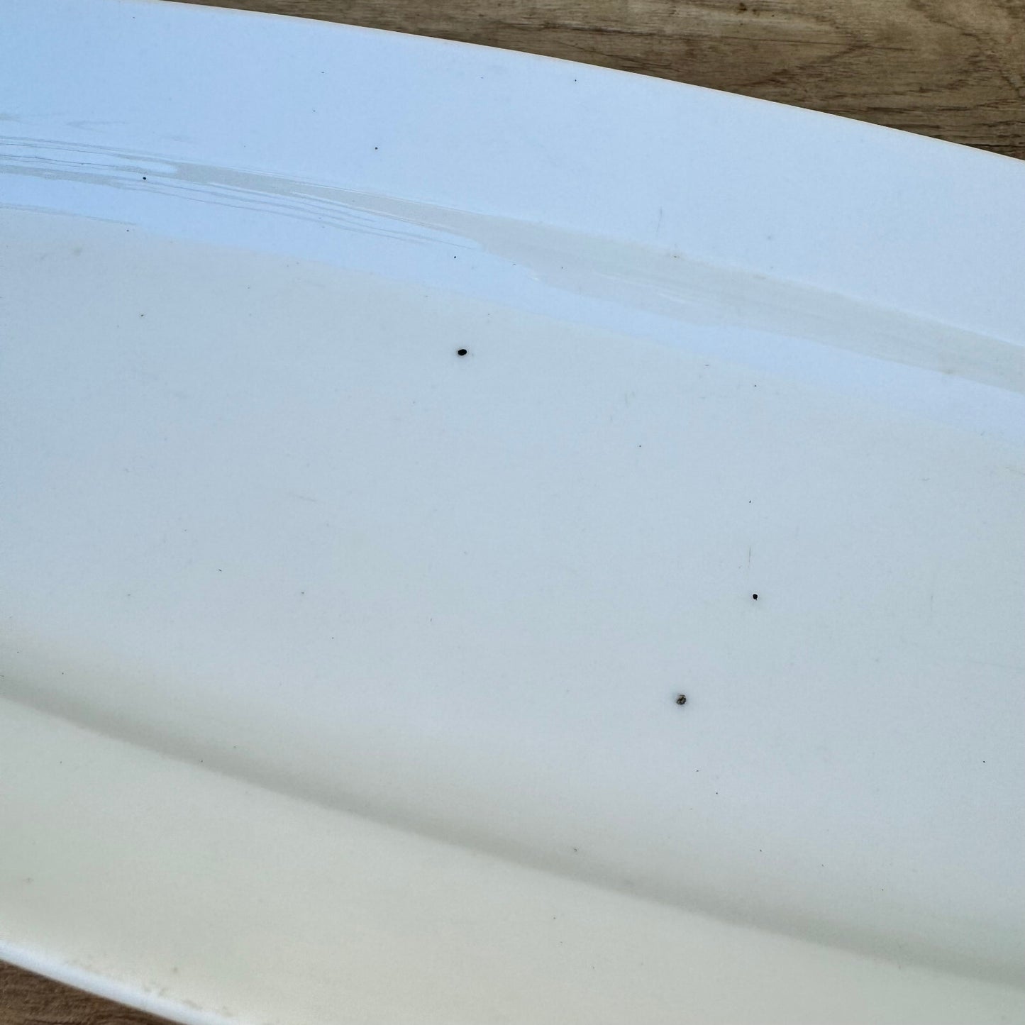 Antique French Ironstone Platter White Oval Serving Dish 19.75" 0911234 Unbranded