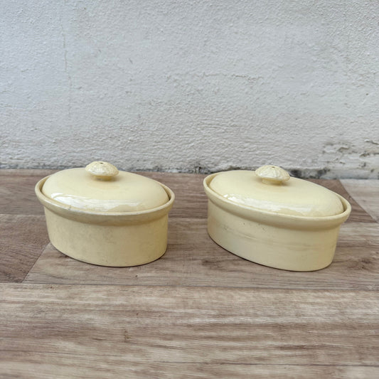 French Sarreguemines Terrine Mini Casserole Dishes Vintage Set 13022312 Unmarked