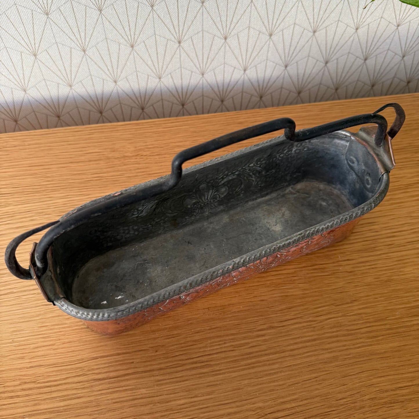 Antique French Copper Fish Kettle Poacher Steamer Planter Lys 19042514