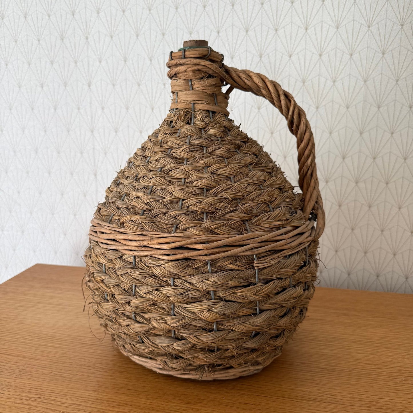 Vintage French Dame Jeanne Wicker Wrapped Demijohn Wine Bottle 1310259 Fleamarketfrance : French vintage and antique decor