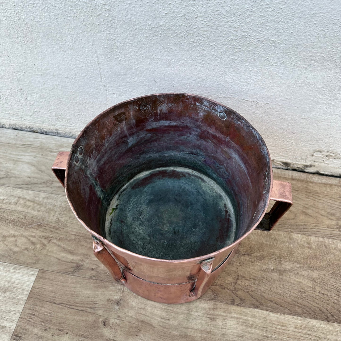 Antique French Copper Measuring Pot 2 Handles Wheat Vessel Brocante 1106232 Fleamarketfrance