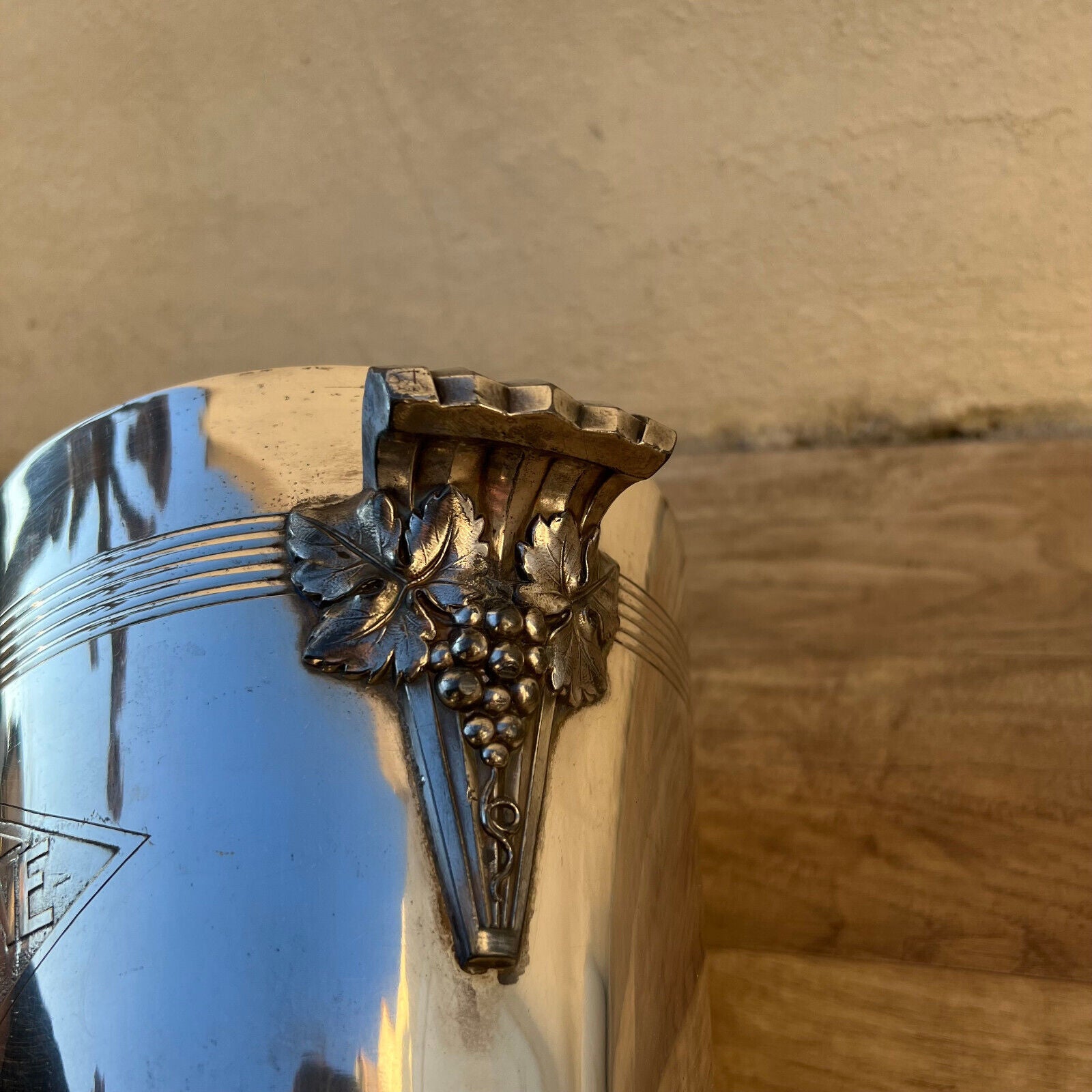 Vintage French Champagne Silverplate Ice Bucket Cooler Andre Laine 09032510 - Fleamarketfrance