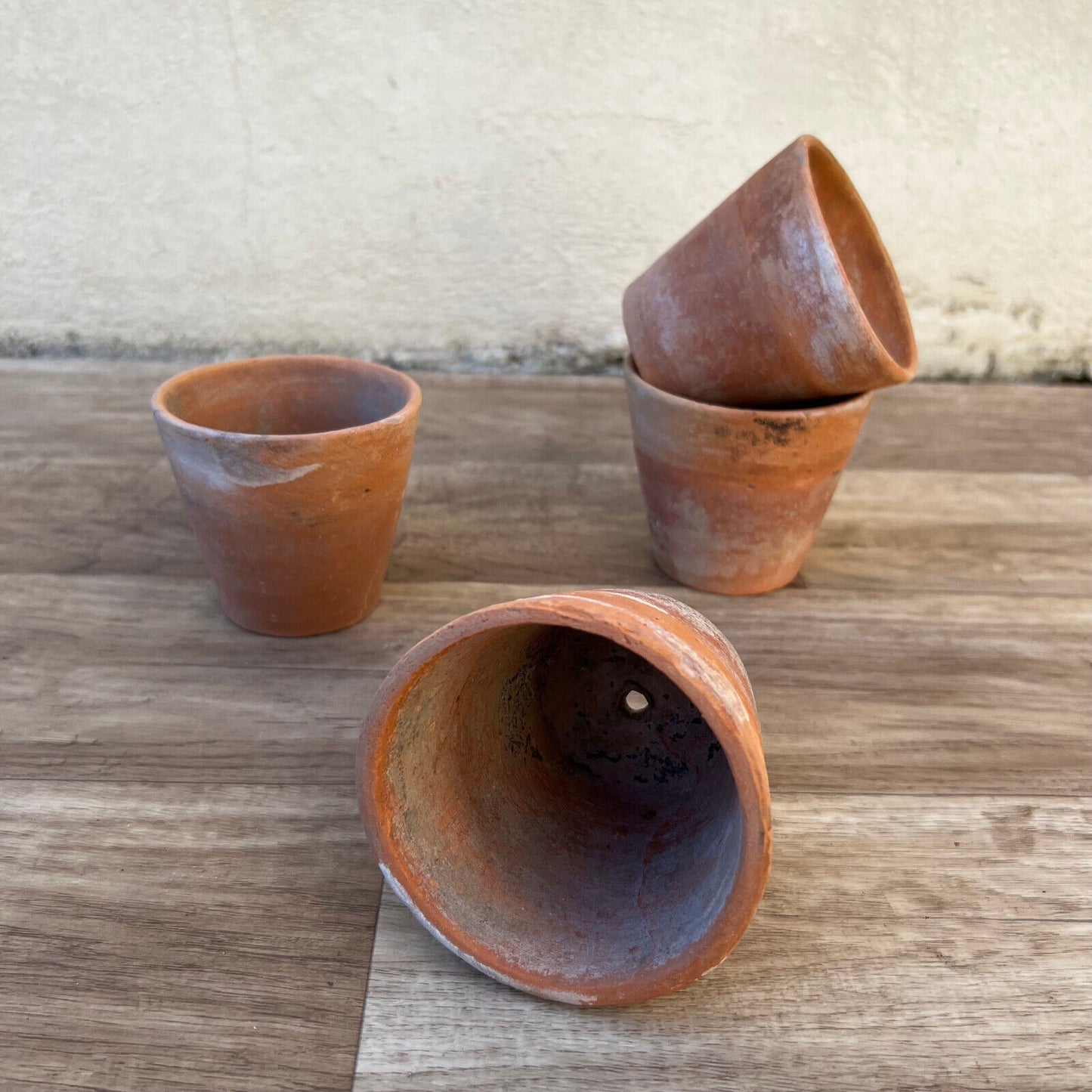 Vintage french Lot of 4 terracotta pots planter 10122215 - Fleamarketfrance