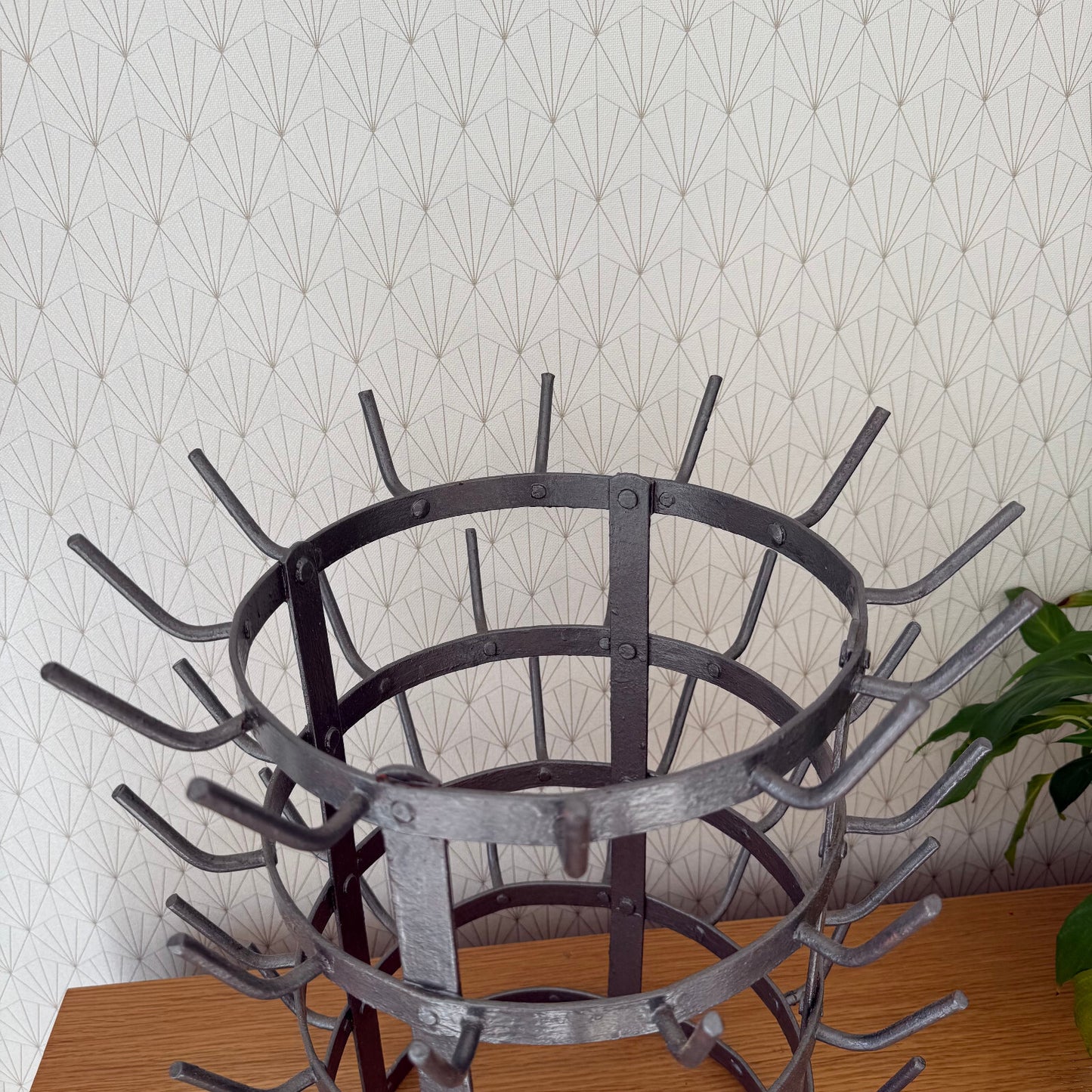 French Wine Bottle Drying Rack Wrought Iron Antique 1900s Vintage 0301257 Fleamarketfrance