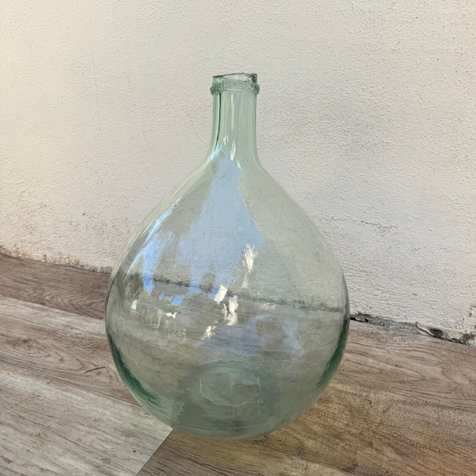 Old French clear glass Dame Jeanne Demi John Bottle bonbonne 1006247 - Fleamarketfrance