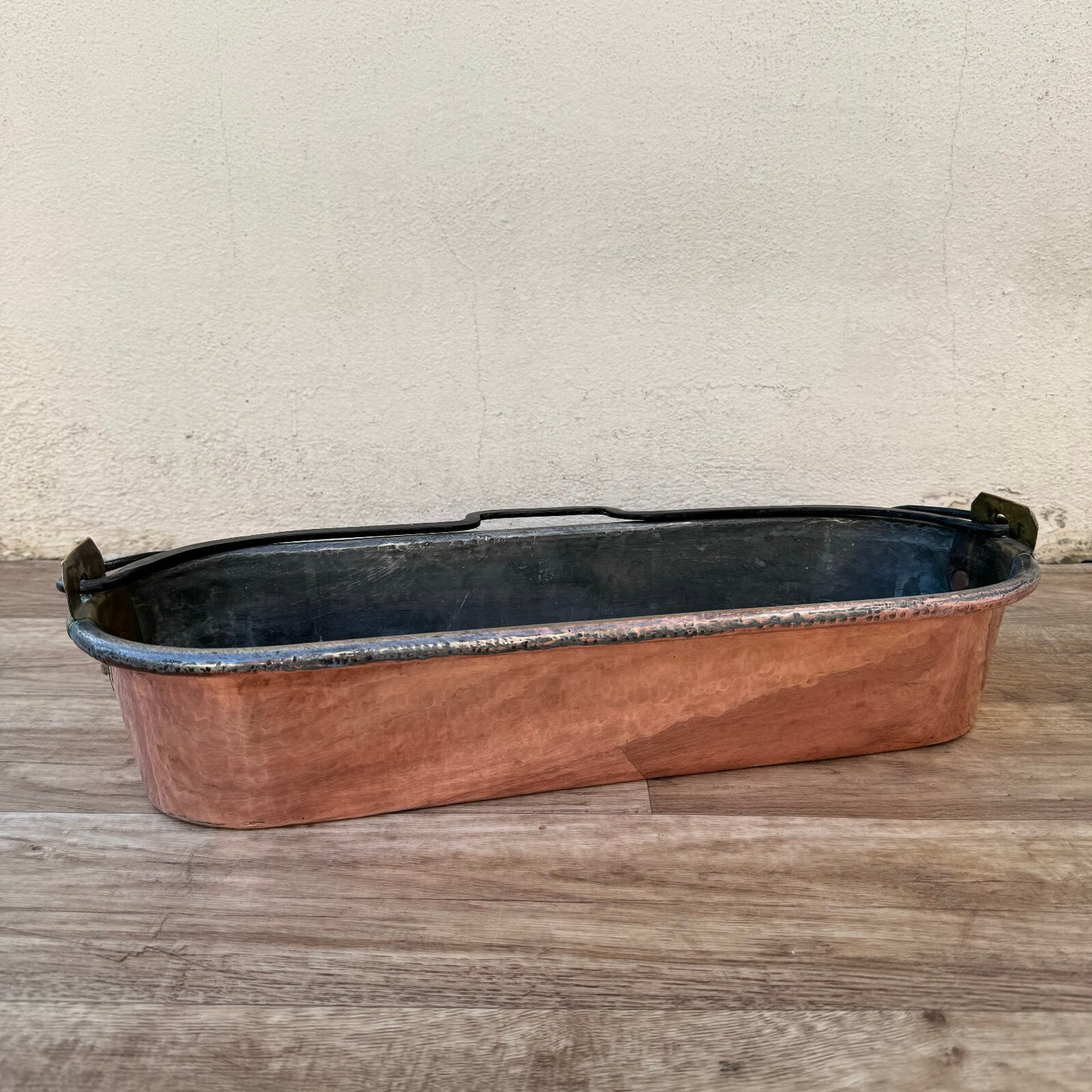 French Copper Fish Kettle Poacher Steamer Villedieu Antique 13082513* Fleamarketfrance