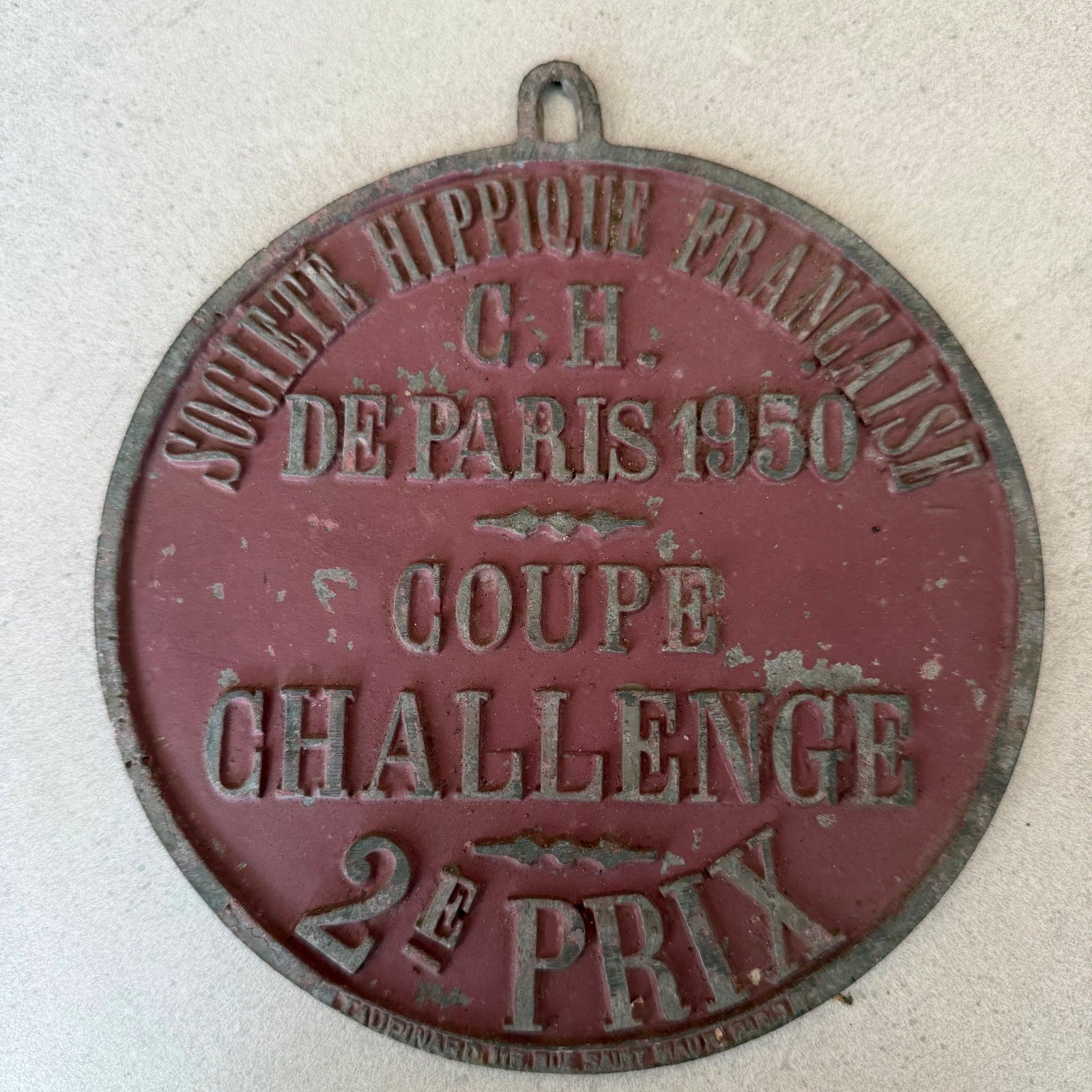 French Horse Trophy Medal 1950 Paris Agricultural Prize Challenge 08022615 Fleamarketfrance