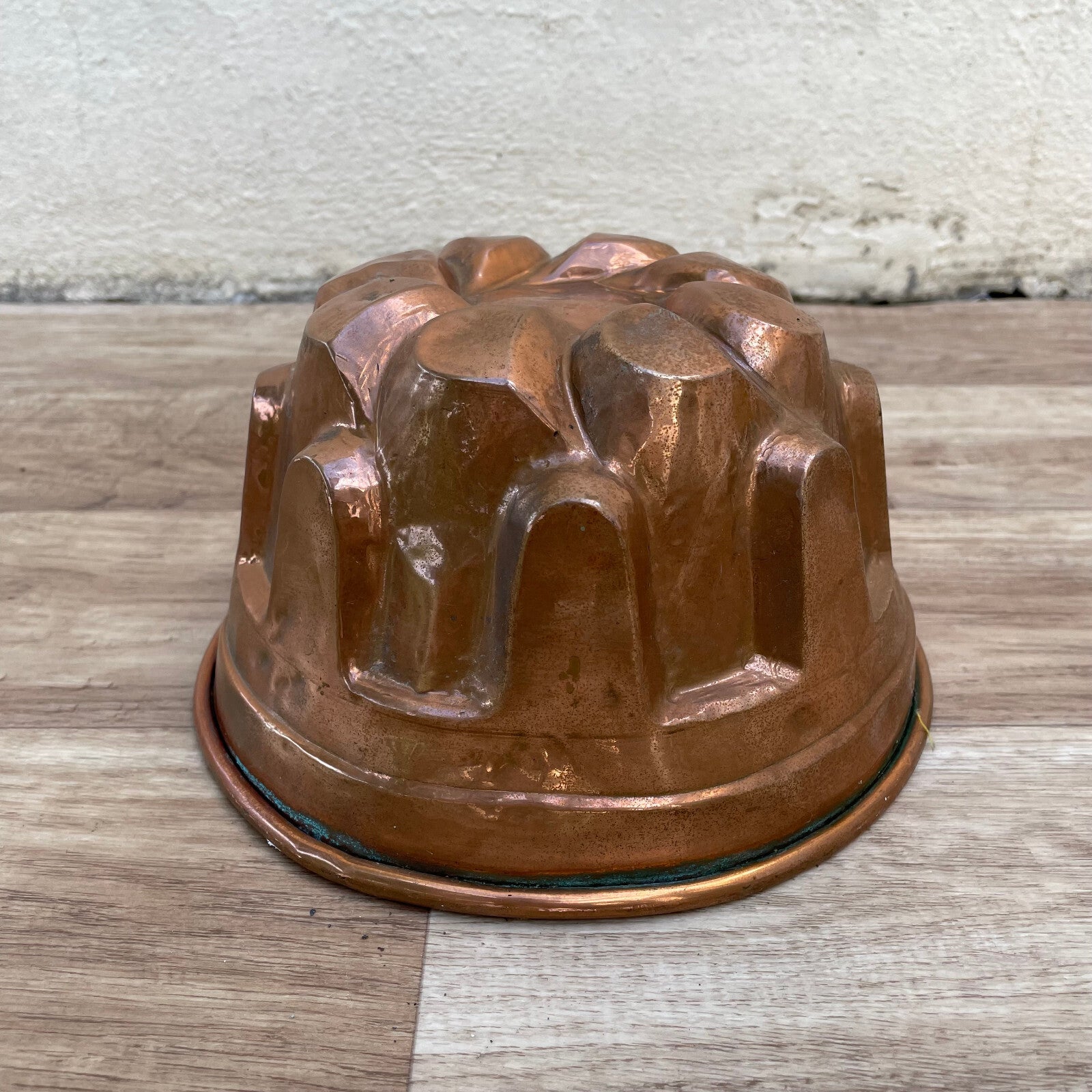 French Copper Bundt Cake Mold Vintage Jelly Pan 20cm 8" Fluted 16092410 Fleamarketfrance