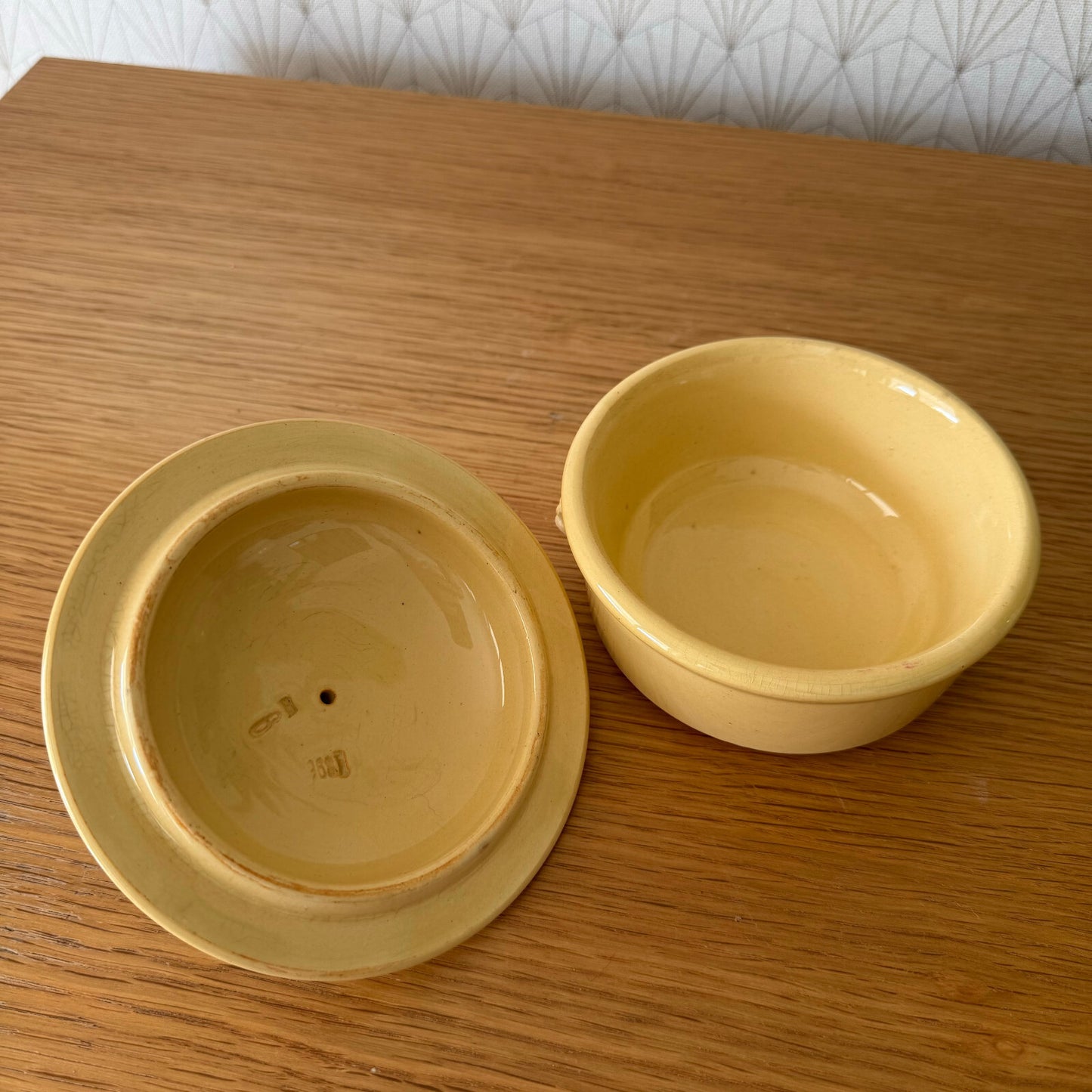 Vintage French Terrine Dish Yellow Ceramic Luneville Foie Gras 11012514 Luneville