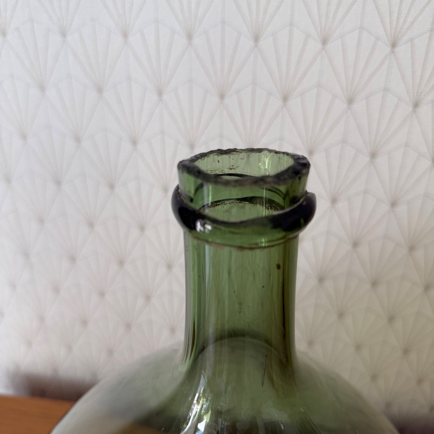 Antique French Dame Jeanne Green Glass Demijohn Wine Bottle 1107263 Fleamarketfrance
