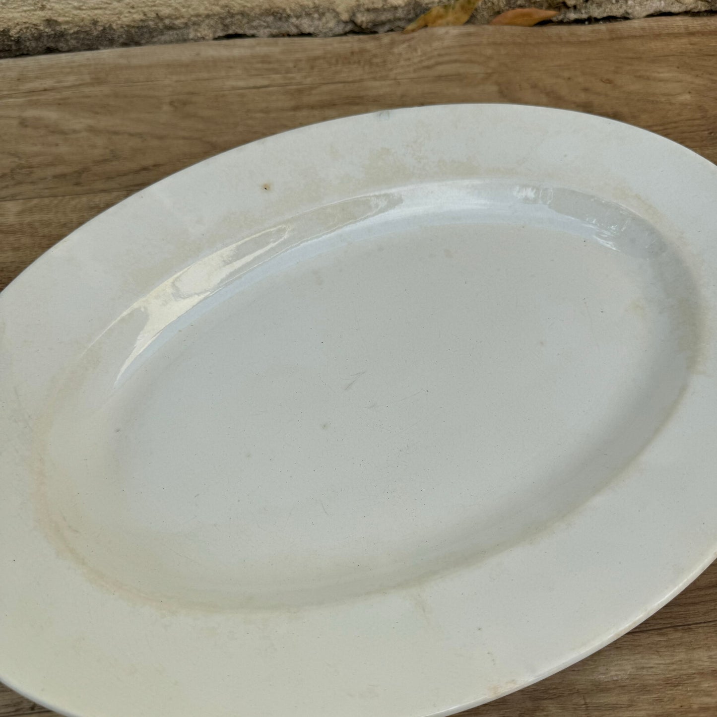 Vintage French Luneville Platter White Ironstone Serving Dish 14.75" 2908242 Lunéville