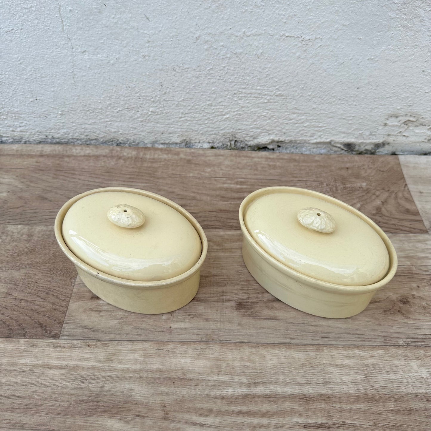 French Sarreguemines Terrine Mini Casserole Dishes Vintage Set 13022312 Unmarked