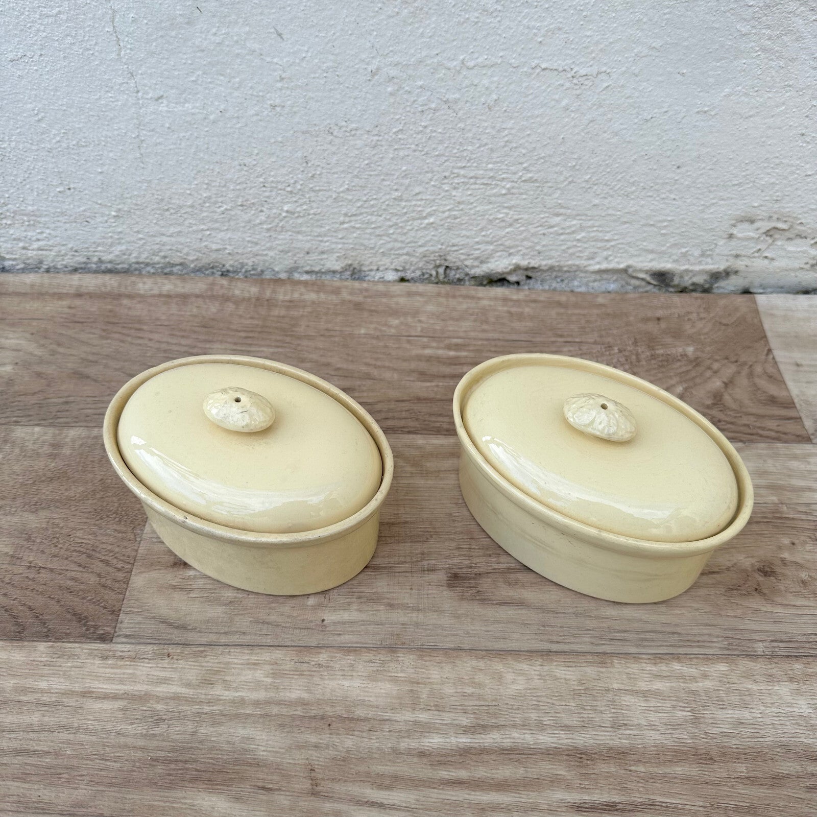 French Sarreguemines Terrine Mini Casserole Dishes Vintage Set 13022312 Unmarked