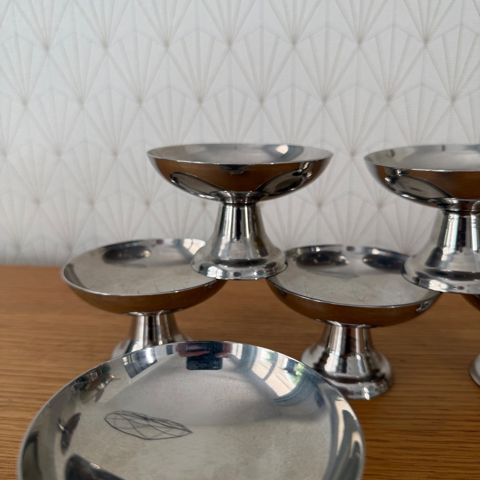 Vintage Stainless Steel Ice Cream Cups Set of 6 Compote Bowls 1408267 Stainless