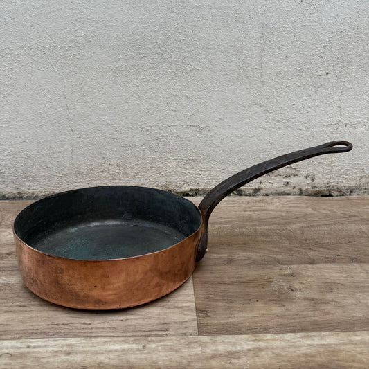 french Copper sauteuse saute pan STAMPED MC 19092422 - Fleamarketfrance