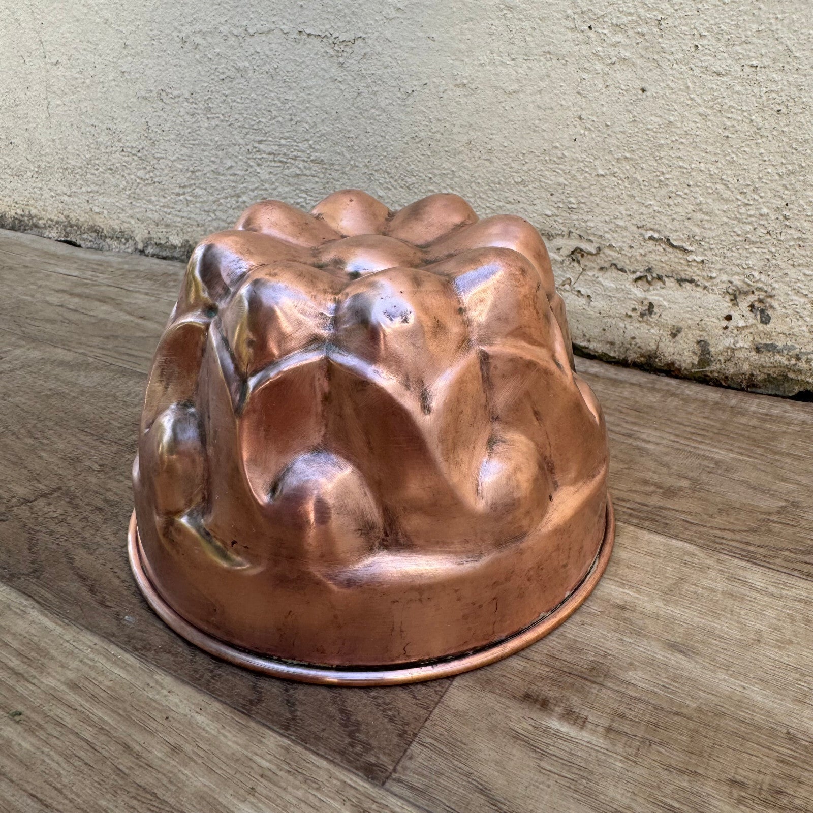 French Copper Bundt Mold Tin Lined Cake Jelly Villedieu Vintage 04082412 Fleamarketfrance