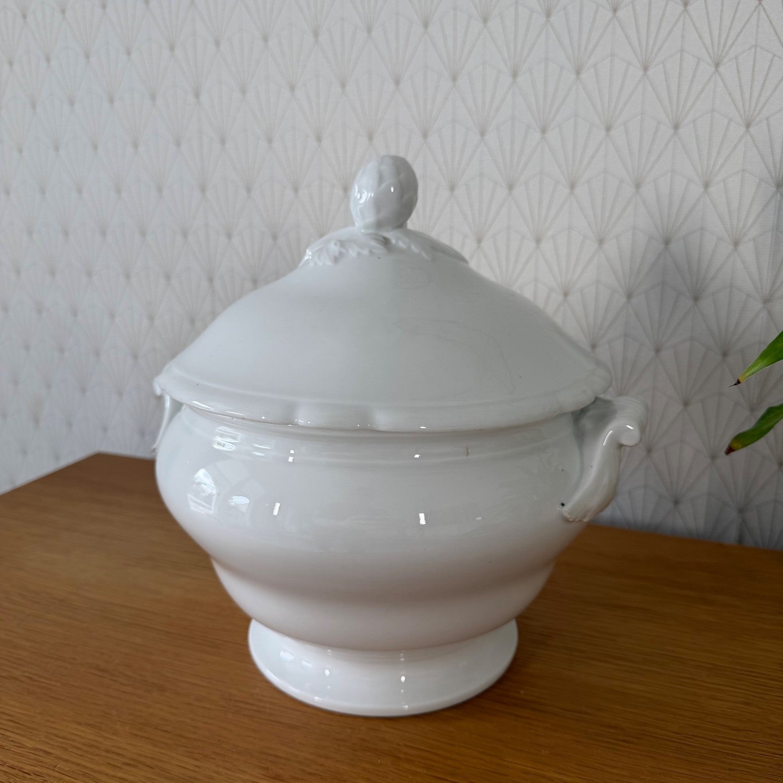 French White Tureen Vintage Ceramic Soup Bowl Lidded Serving Dish 2502261 Fleamarketfrance