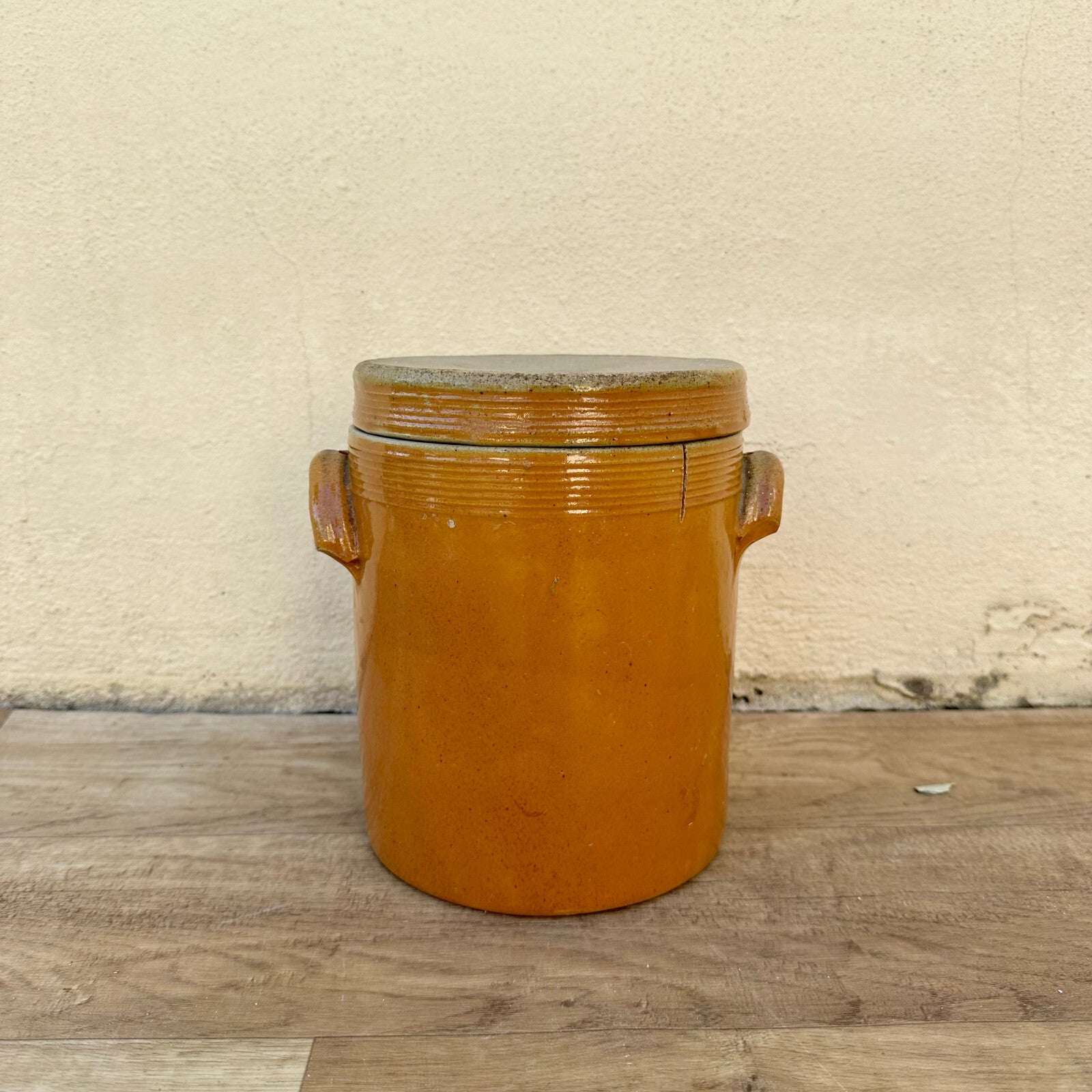 French Confit Pot Antique Stoneware Storage Jar Honey Glaze 1906233 Unmarked