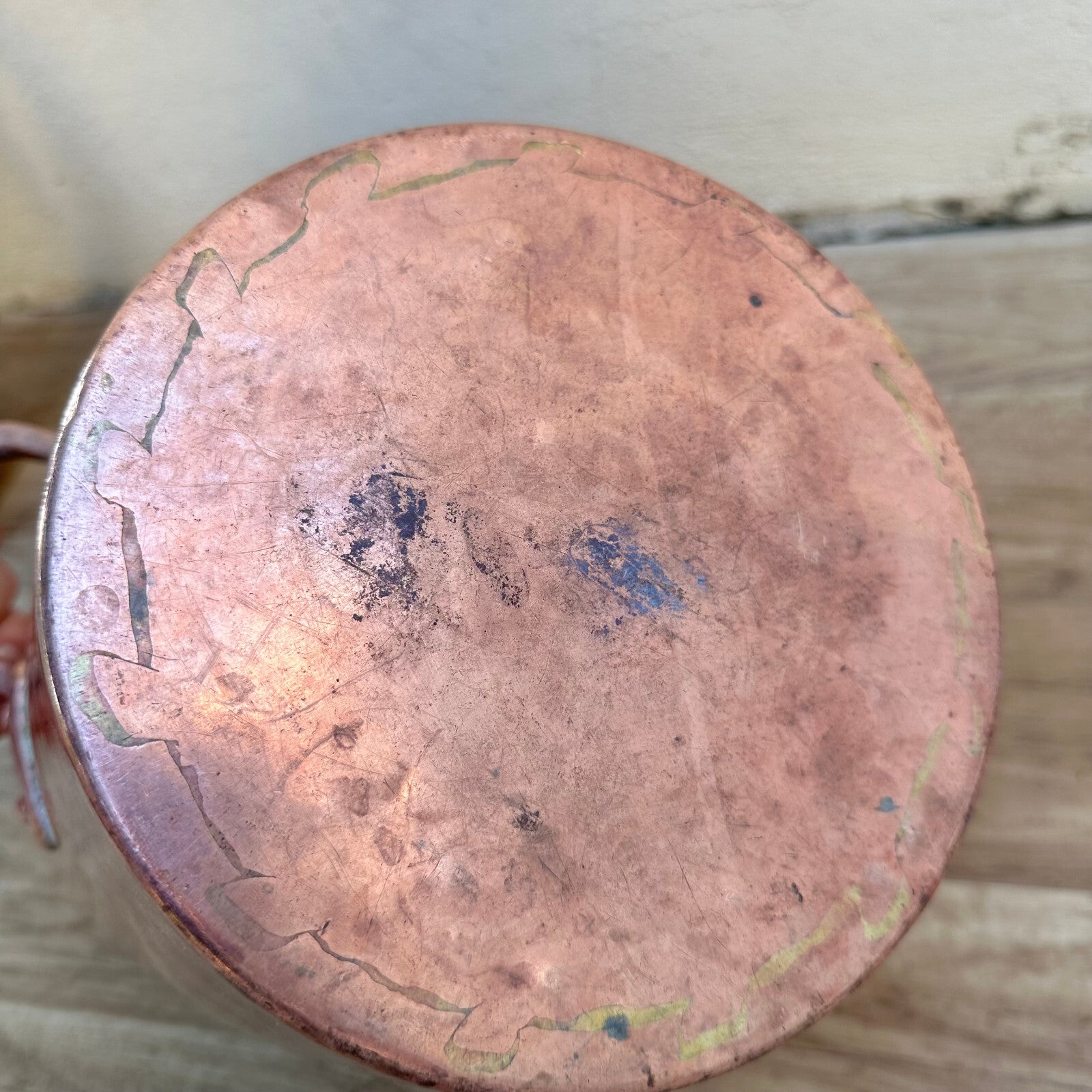 French Copper Bucket Antique Dovetailed Farmhouse Kitchen Pail 1308255* Fleamarketfrance