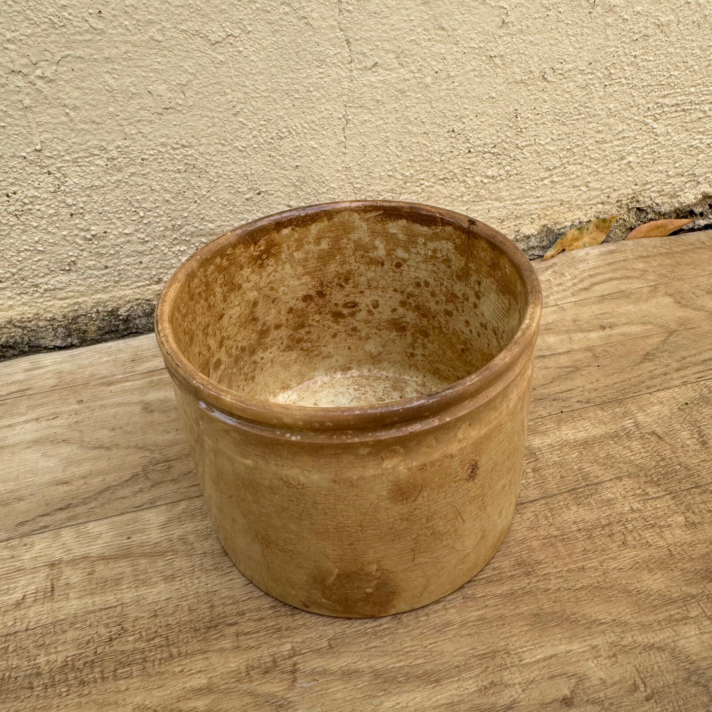 HANDMADE GLAZED YELLOW ANTIQUE FRENCH CONFIT JAM POT 3008241 Unmarked