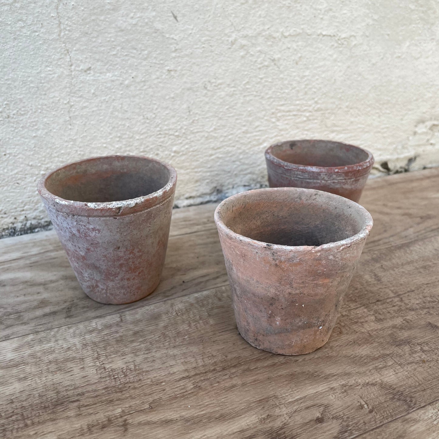 French Terracotta Pots Vintage Small Plant Pots Set of 3 1403252 Fleamarketfrance