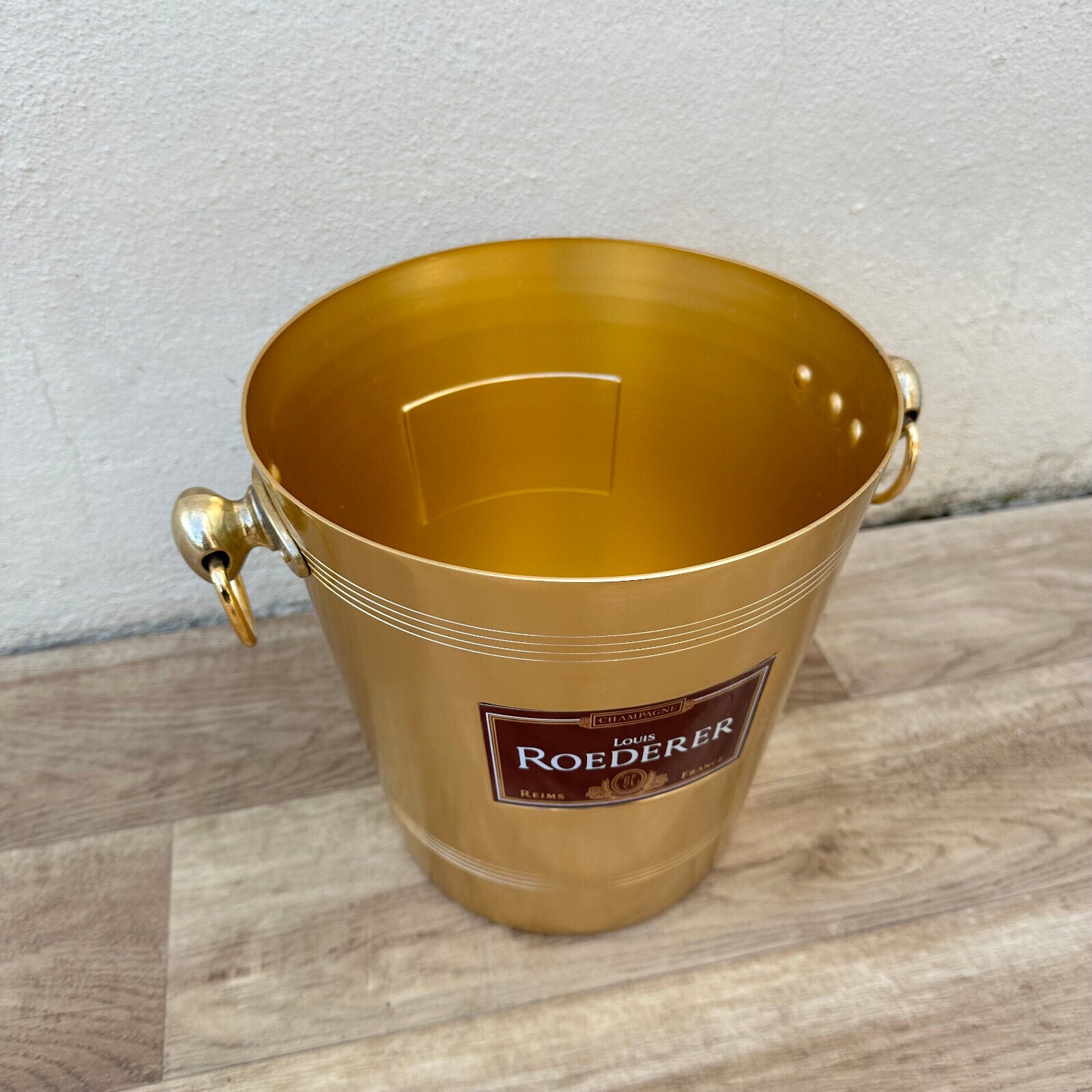 Vintage French Metal Champagne French Ice Bucket Cooler Basin ROEDERER 1302238 - Fleamarketfrance