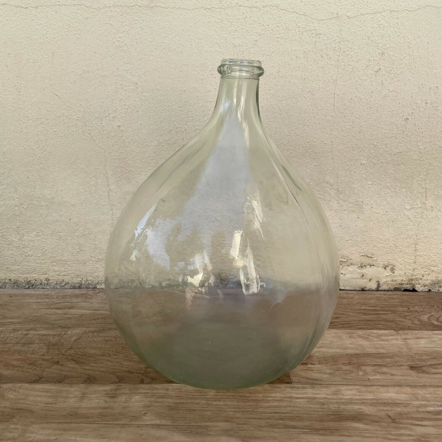 Old French clear glass Dame Jeanne Demi John Bottle bonbonne 1003225 - Fleamarketfrance