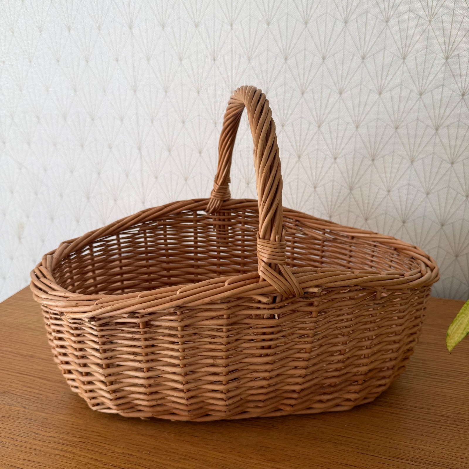 French Wicker Basket Market Shopping Rattan Weave Handmade Vintage 2852613 Fleamarketfrance