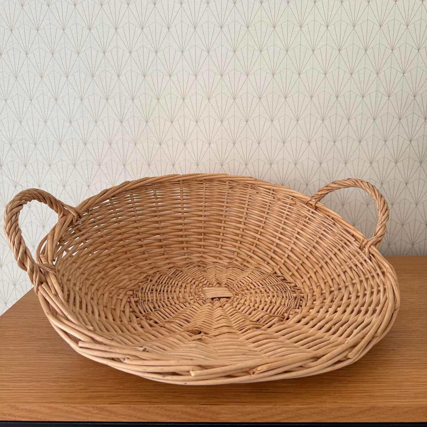 French Wicker Basket Vintage Rattan Bakery Display Pastry Flowers 1102254 - Fleamarketfrance