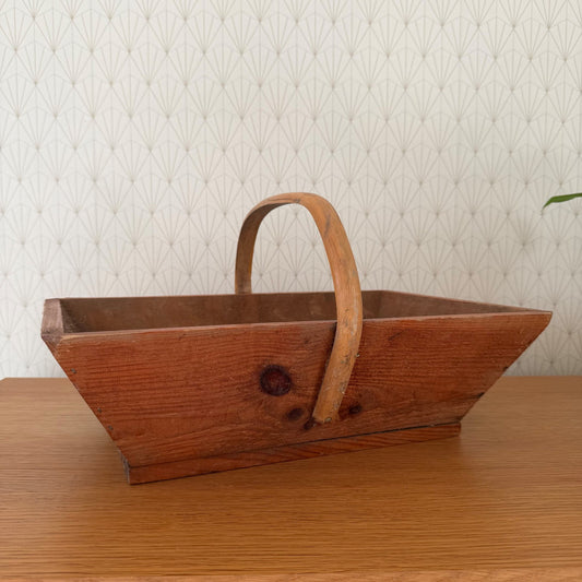 French Harvest Basket Vintage Wooden Market Gathering Trug Rustic 0302264 Fleamarketfrance