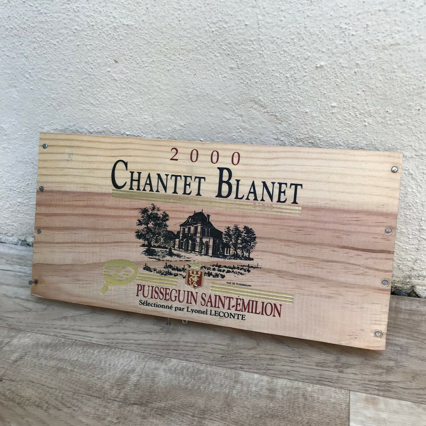 Wine Wood Crate Box Panel Vintage French wall sign CHANTET 08032213 - Fleamarketfrance