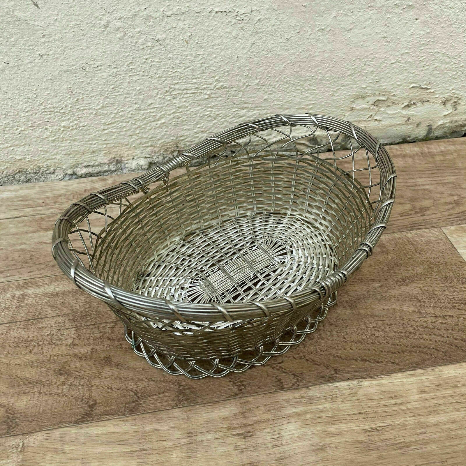 Vintage French Wire Bread Basket Silverplated Metal Baguette 1405217 Unbranded