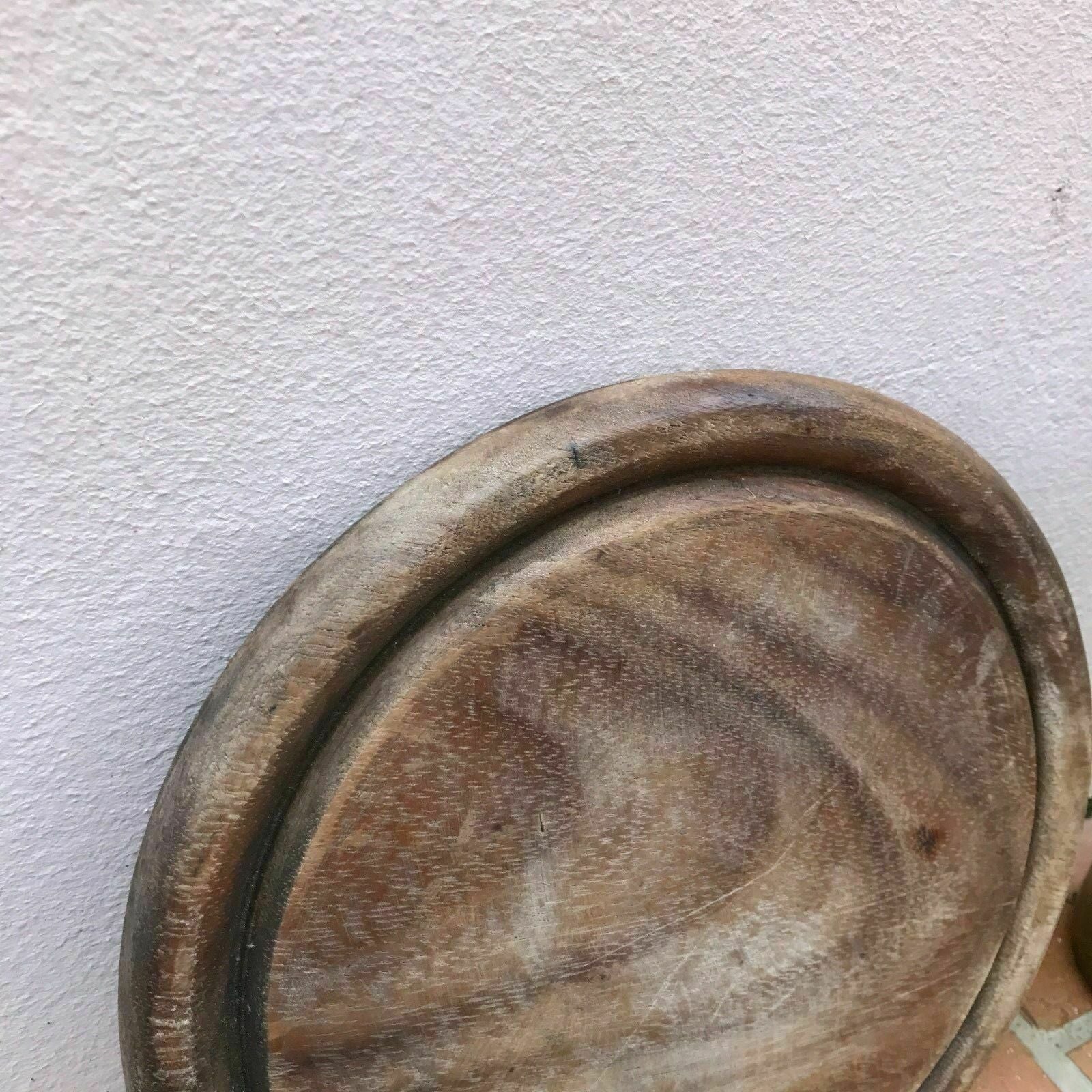 Antique French Wooden Bowl Rustic Farmhouse Kitchen Serving Decor 383 Unbranded