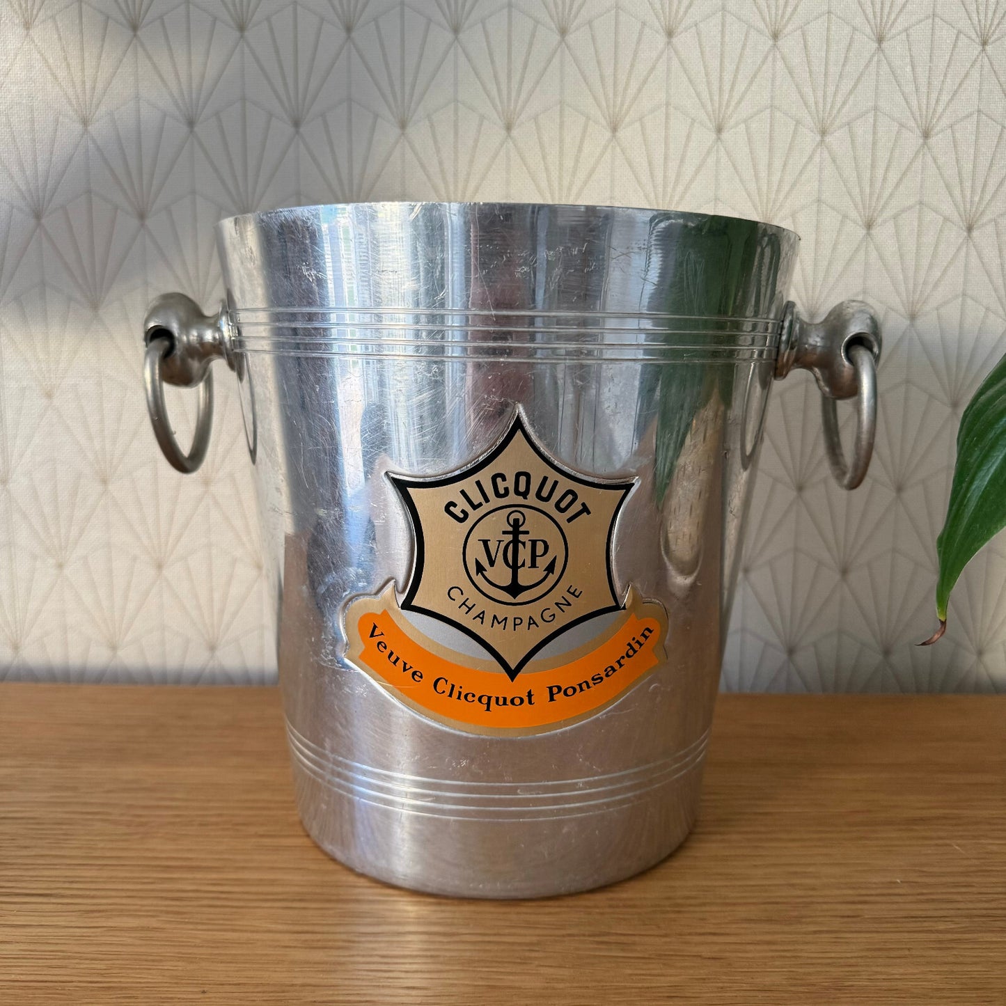 Vintage Veuve Clicquot Champagne Bucket Ice Cooler French Silver 0708241 Veuve Clicquot