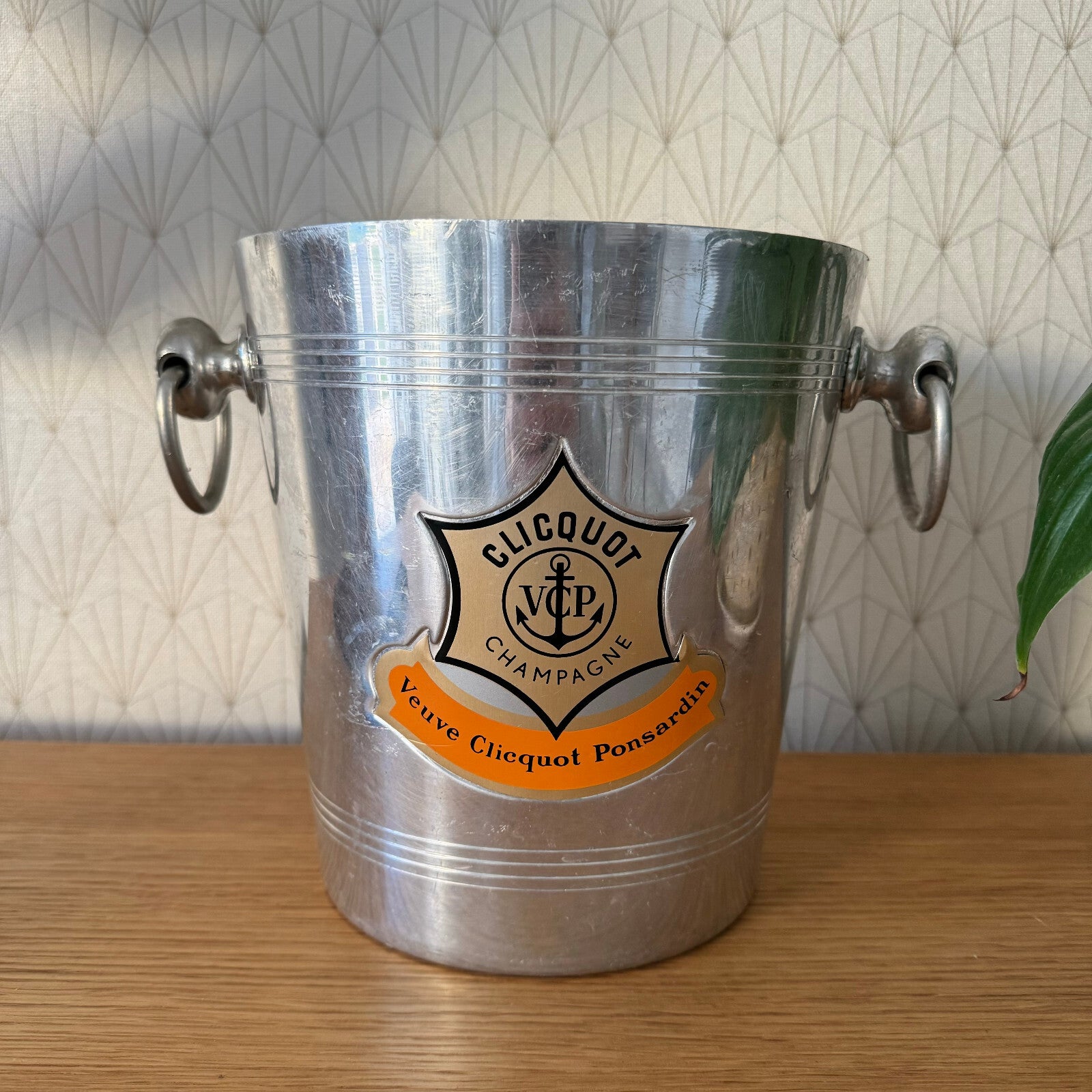 Vintage Veuve Clicquot Champagne Bucket Ice Cooler French Silver 0708241 Veuve Clicquot