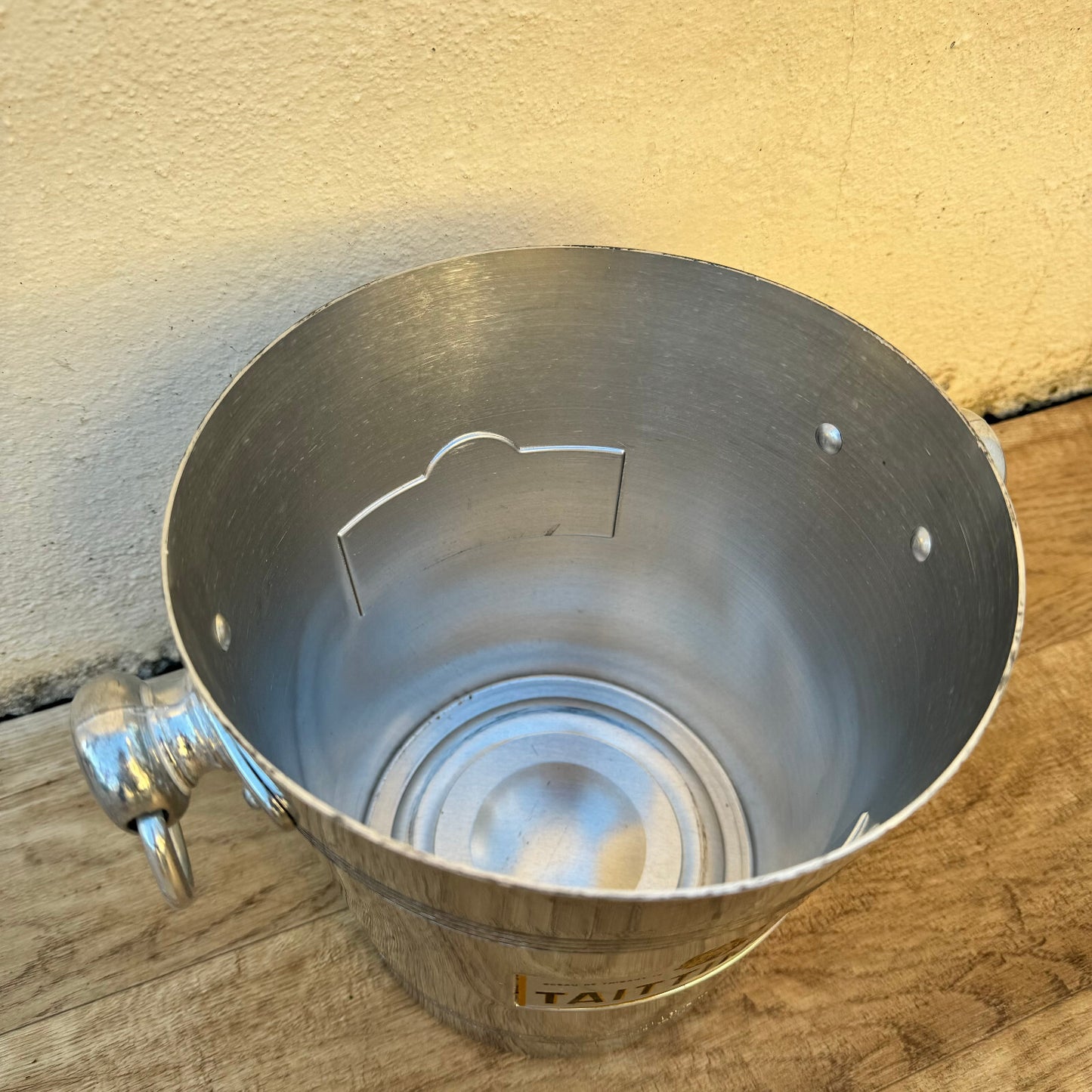 Vintage French Taittinger Champagne Bucket Stainless Steel Ice Cooler 0408252 MA&DE